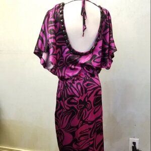 Trina Turk Silk beaded dress open Back women's size 8 (55)